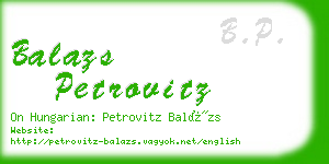 balazs petrovitz business card